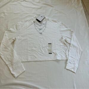 Nike Women's Sportswear Charmed Mock White Long-Sleeve Top